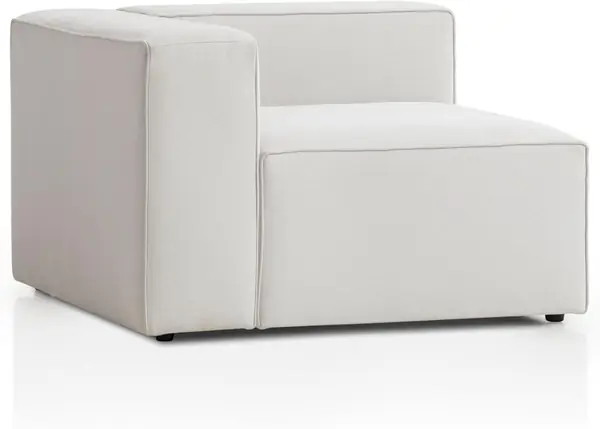 Genua Modular Sofa – Sitzelement mit Armteil, weiß