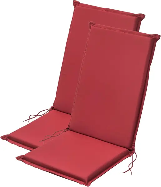 Komfort 2er Set Hochlehnerauflagen Outdoor rot