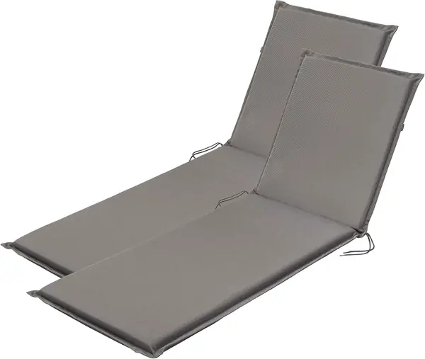 Komfort 2er Set Liegenauflagen Outdoor anthrazit mit