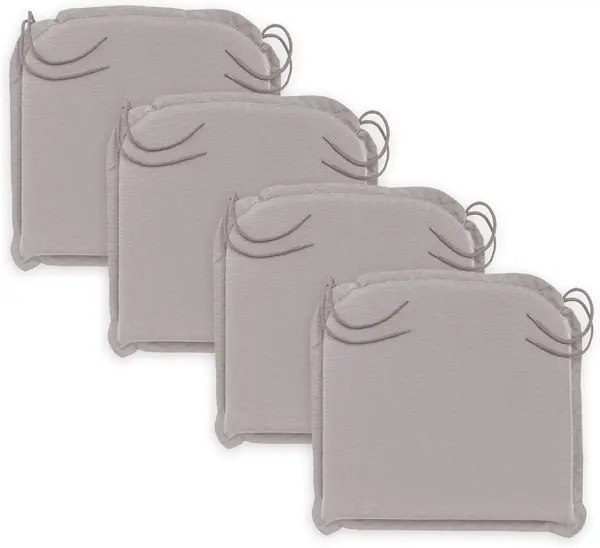 Komfort Stuhlkissen Outdoor 4er Set 44 x 47 x 6 cm – taupe