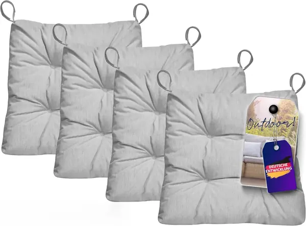 Premium Stuhlkissen Sitzkissen 4er Set 38x40x7 cm
