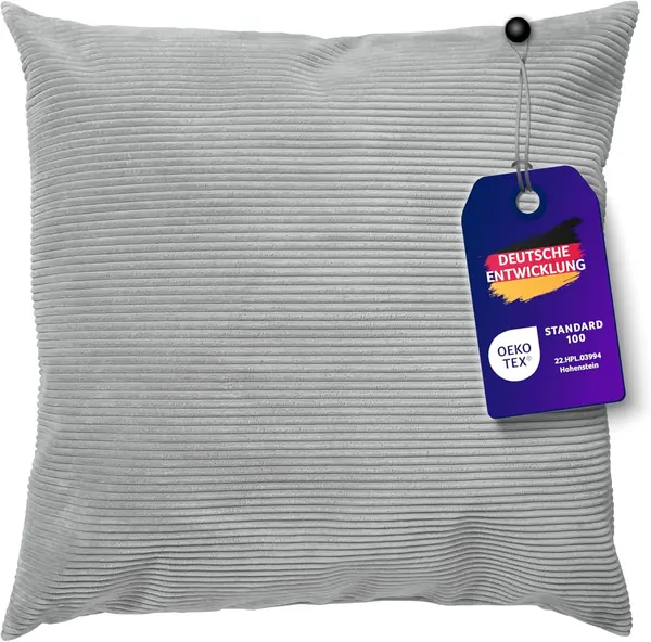 XXL Sofakissen 90x90 cm mit Cord Bezug + 2X Dekokissen